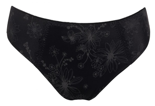 Slip, Viola, Schwarz, von ULLA Dessous, Cut Out,Vorderansicht